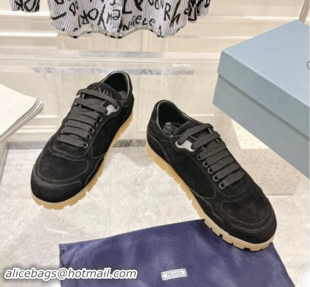 Purchase Prada Faded suede sneakers Black 81062