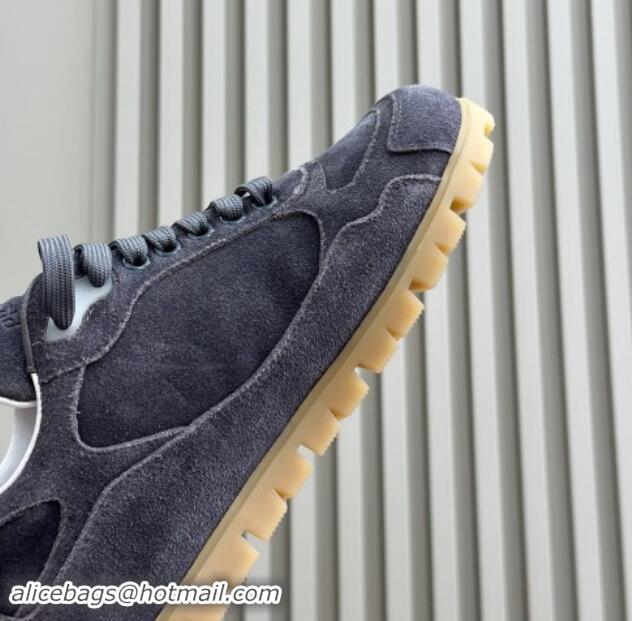 Best Grade Prada Faded suede sneakers Dark Grey 081063