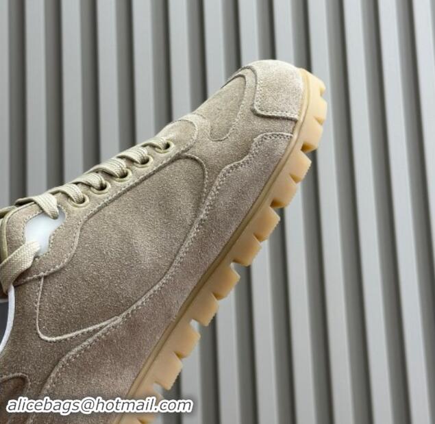 Low Price Prada Faded suede sneakers Light Brown 081069