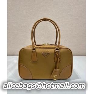 New Fashion Prada Re-Edition 1978 medium Re-Nylon and Saffiano leather two-handle bag 1BB115 Brown 2024