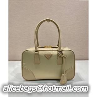 Best Quality Prada Re-Edition 1978 medium Re-Nylon and Saffiano leather two-handle bag 1BB115 Beige 2024