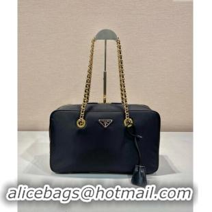 Promotional Prada Re-Edition 1978 large Nylon chain bag 1BB115 Black 2024