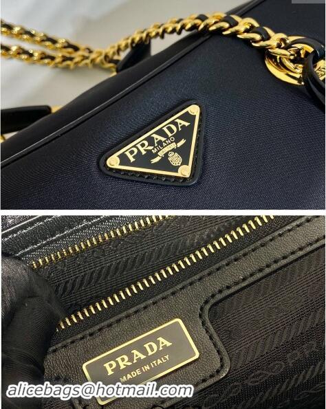 Promotional Prada Re-Edition 1978 large Nylon chain bag 1BB115 Black 2024