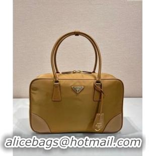 Super Quality Prada Re-Edition 1978 large Re-Nylon and Saffiano leather two-handle bag 1BB114 Brown 2024