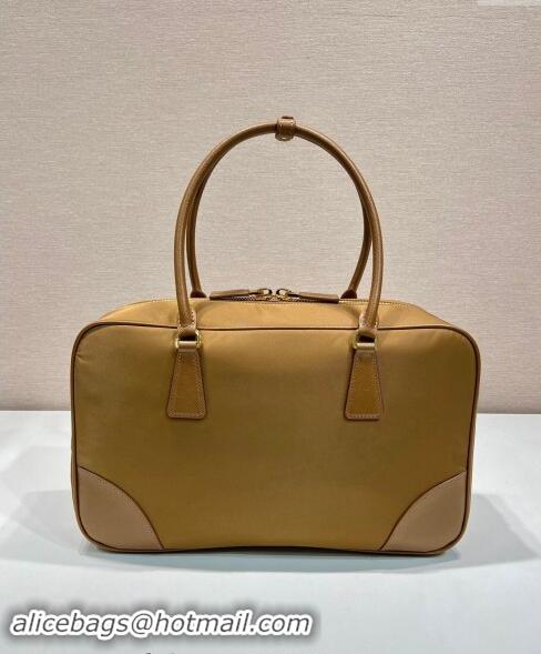 Super Quality Prada Re-Edition 1978 large Re-Nylon and Saffiano leather two-handle bag 1BB114 Brown 2024