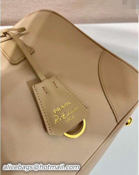 Traditional Specials Prada Re-Edition 1978 large Re-Nylon and Saffiano leather two-handle bag 1BB114 Beige 2024