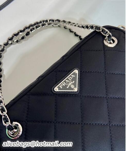 Trendy Design Prada Quilted Nylon Mini Camera Chain Bag 1BD642 Black 2024