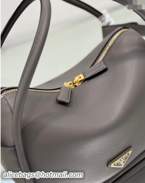 Pretty Style Prada Leather handbag 1BA451 Grey 2024