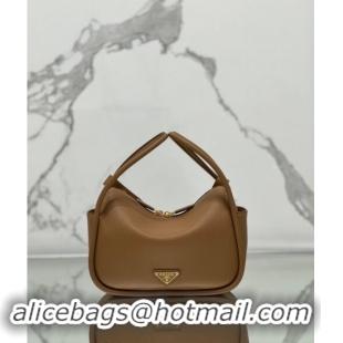 Top Quality Prada Leather handbag 1BA451 Brown 2024