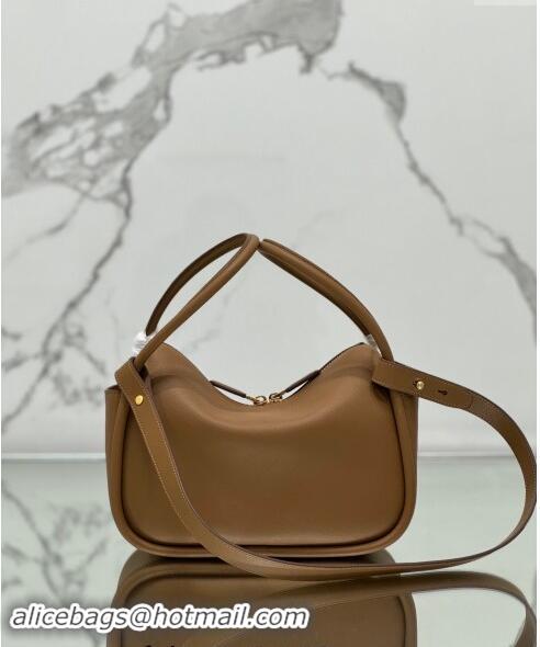 Top Quality Prada Leather handbag 1BA451 Brown 2024