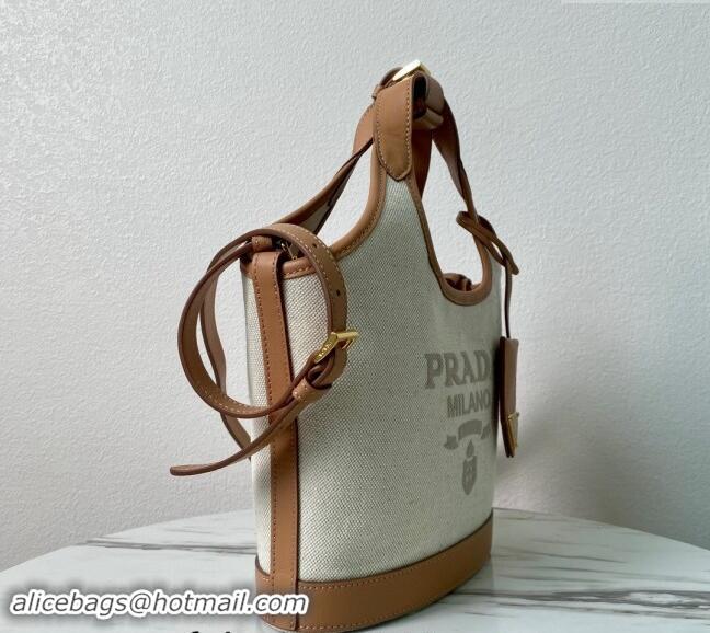 Best Quality Prada Linen blend and leather mini-buckle bag 1BE074 2024