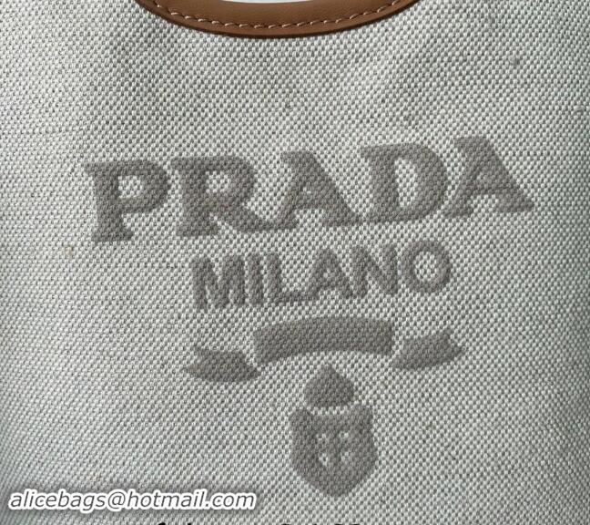 Best Quality Prada Linen blend and leather mini-buckle bag 1BE074 2024