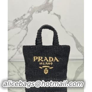 Market Sells Prada Small Crochet Tote bag 1BG422 Black/Beige 2024