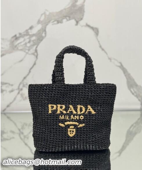 Market Sells Prada Small Crochet Tote bag 1BG422 Black/Beige 2024