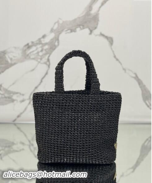 Market Sells Prada Small Crochet Tote bag 1BG422 Black/Beige 2024