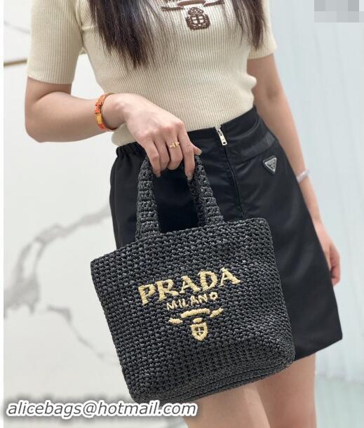 Market Sells Prada Small Crochet Tote bag 1BG422 Black/Beige 2024