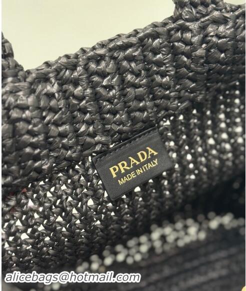 Market Sells Prada Small Crochet Tote bag 1BG422 Black/Beige 2024