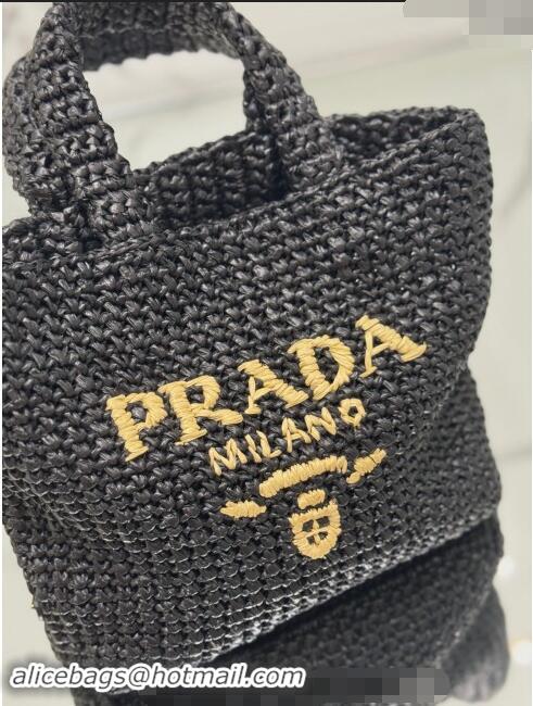 Market Sells Prada Small Crochet Tote bag 1BG422 Black/Beige 2024