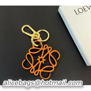 Luxury Cheap Loewe Anagram Bag Charm and Key Holder 1207 Orange 2023