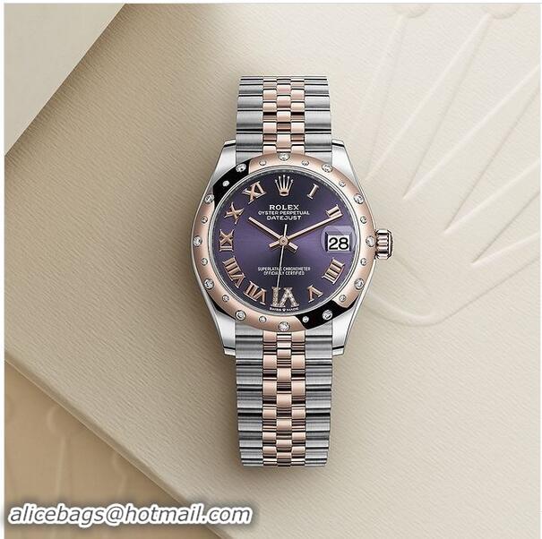 Super Quality Rolex Datejust Watch 36mm In Oystersteel Everose Gold And Diamonds M126232