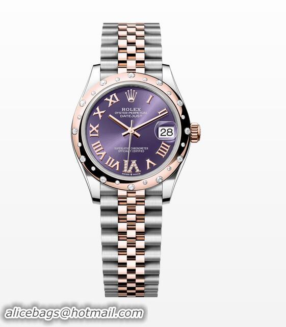 Super Quality Rolex Datejust Watch 36mm In Oystersteel Everose Gold And Diamonds M126232