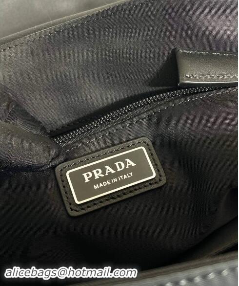 Top Design Prada Re-Nylon and leather shoulder bag 2VD052 Black 2024