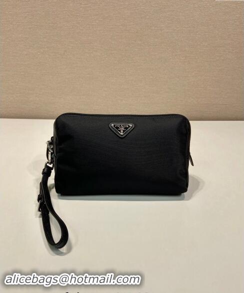 Low Price Prada Re-Nylon pouch 1NS693 Black/Silver 2024