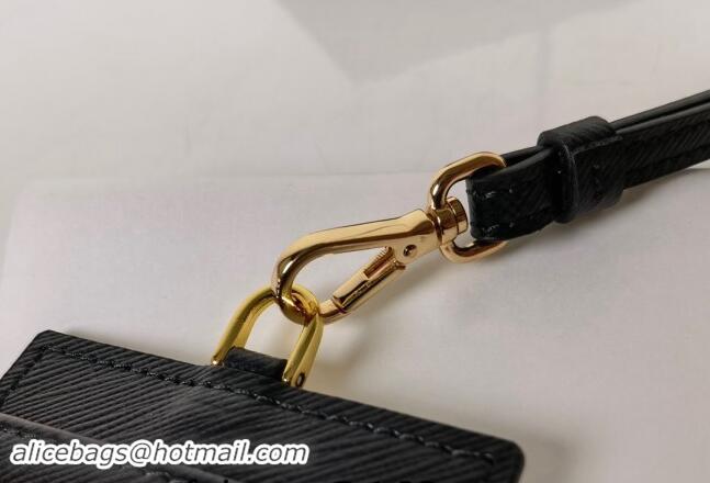 Traditional Specials Prada Saffiano Leather Badge Holder 1MC007 Black/Gold 2024