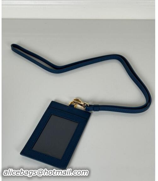 Popular Style Prada Saffiano Leather Badge Holder 1MC007 Blue 2024