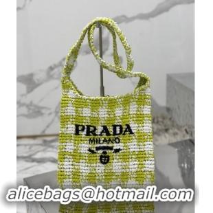 Good Taste Prada Raffia-Like Crochet Tote bag 1BC184 Green 2024