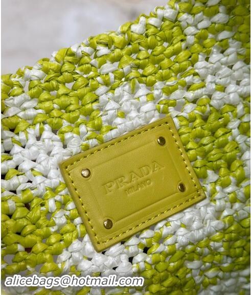 Good Taste Prada Raffia-Like Crochet Tote bag 1BC184 Green 2024