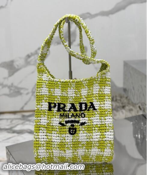 Good Taste Prada Raffia-Like Crochet Tote bag 1BC184 Green 2024