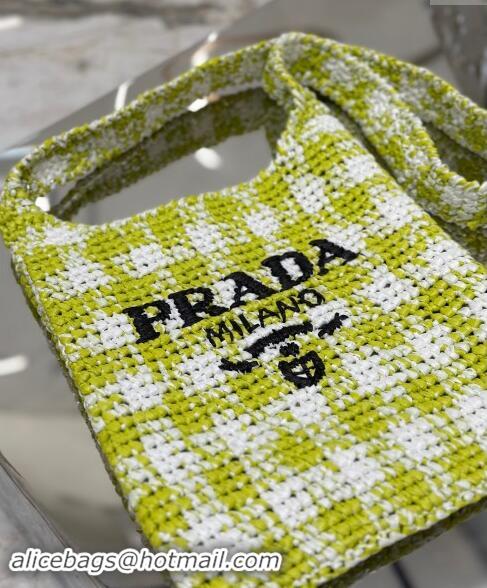 Good Taste Prada Raffia-Like Crochet Tote bag 1BC184 Green 2024