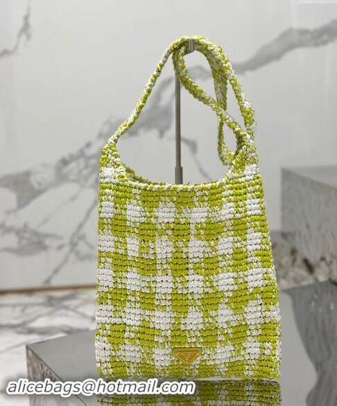 Good Taste Prada Raffia-Like Crochet Tote bag 1BC184 Green 2024