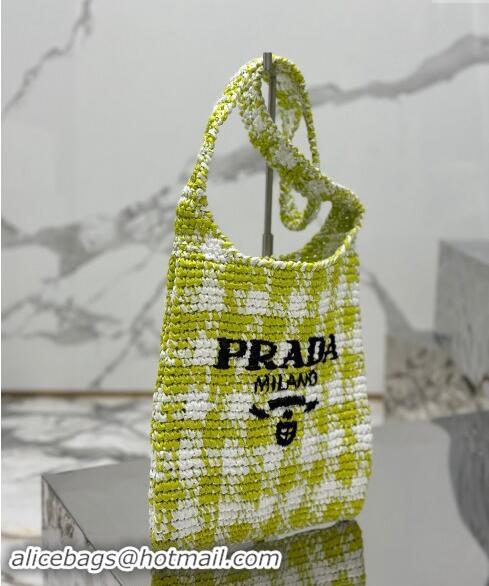 Good Taste Prada Raffia-Like Crochet Tote bag 1BC184 Green 2024