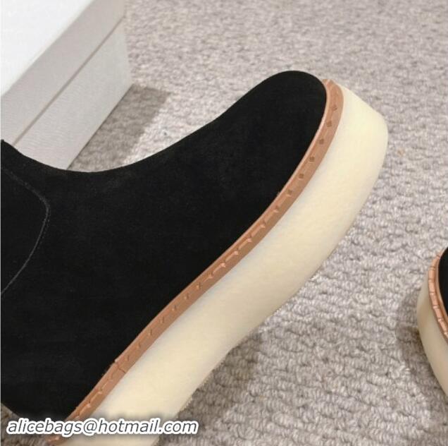 Best Product Prada Suede Platform Ankle Boots Black 903120