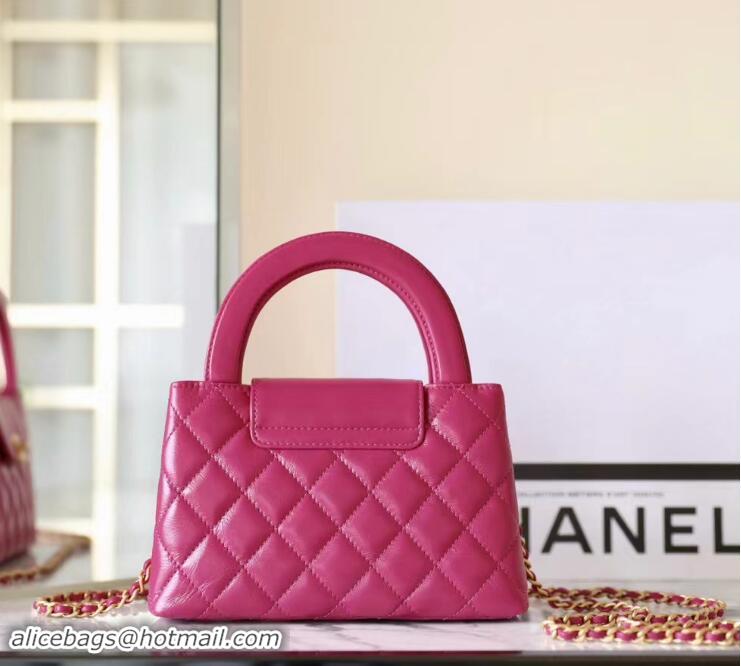 Unique Discount Chanel Mini Shopping Bag in Shiny Calfskin AS4416 Fucsia