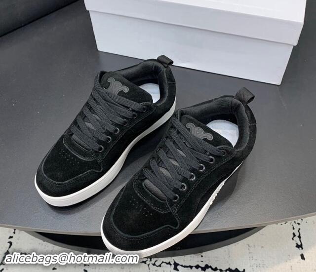 Buy Luxury Celine Trainer Suede Low Sneakers Black 813020