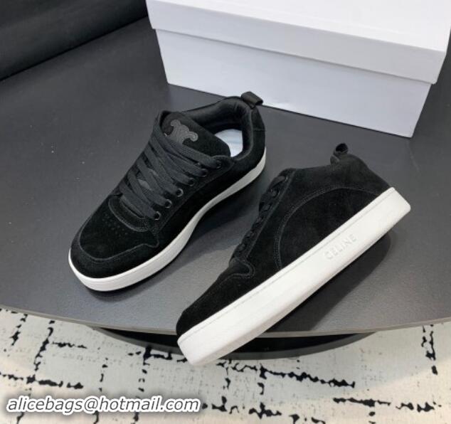 Buy Luxury Celine Trainer Suede Low Sneakers Black 813020