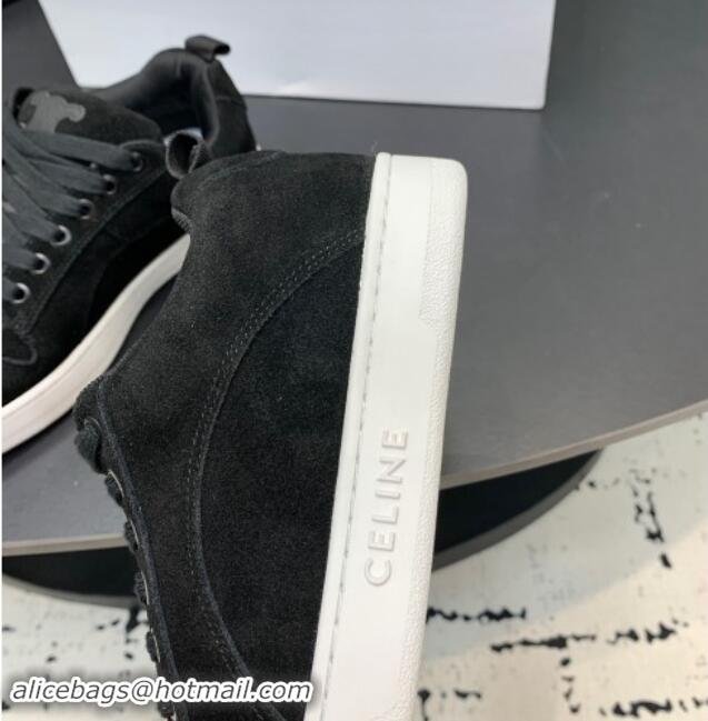 Buy Luxury Celine Trainer Suede Low Sneakers Black 813020