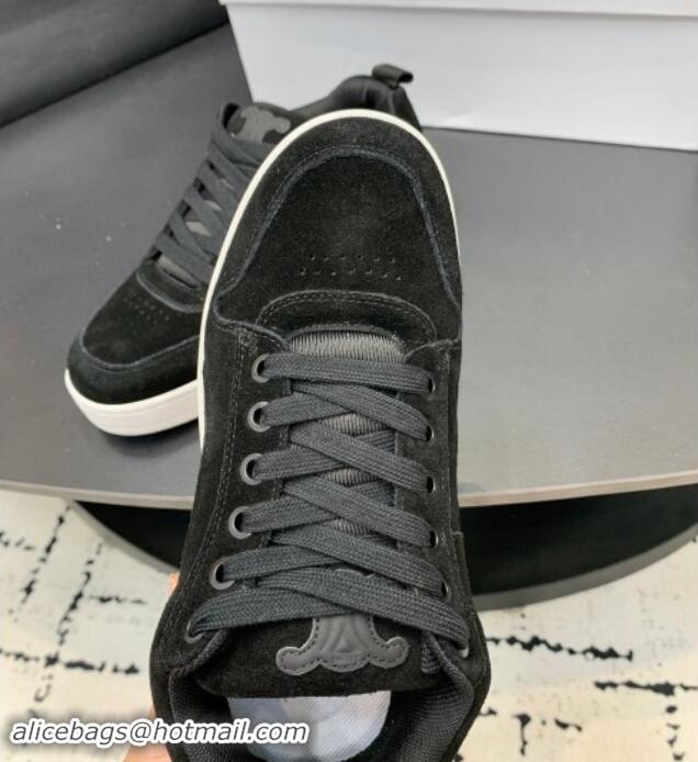 Buy Luxury Celine Trainer Suede Low Sneakers Black 813020