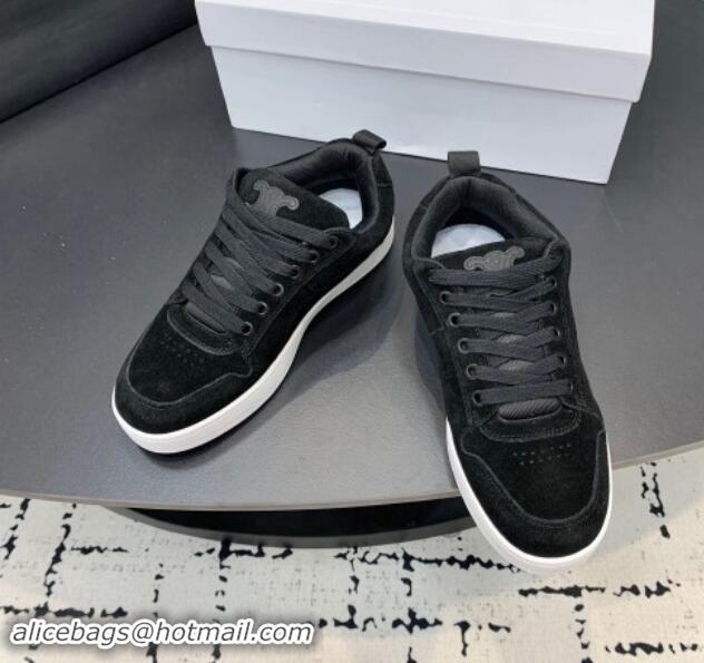 Buy Luxury Celine Trainer Suede Low Sneakers Black 813020