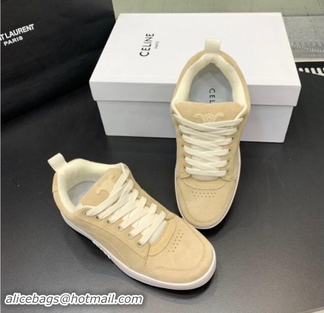 Hot Style Celine Trainer Suede Low Sneakers Beige 813021