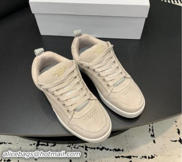 Stylish Celine Trainer Suede Low Sneakers Grey 813022