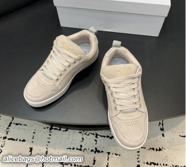 Stylish Celine Trainer Suede Low Sneakers Grey 813022