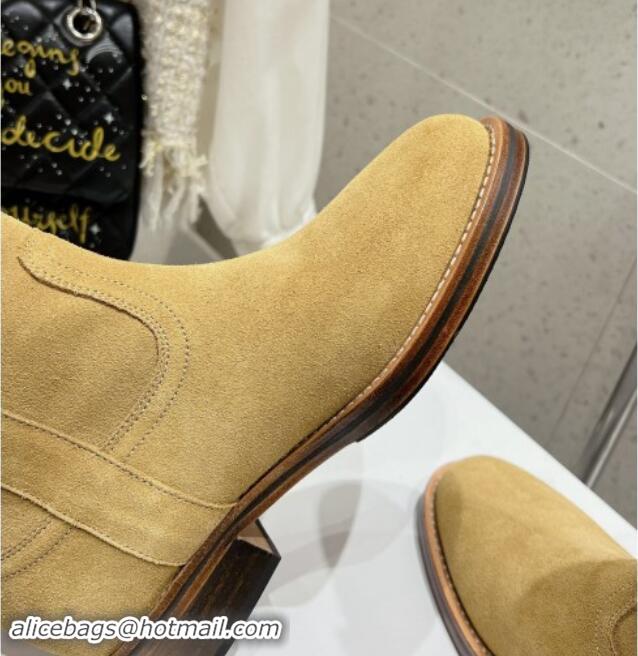 Unique Discount Celine Suede Mid Boots with Celine Band Yellow 813028