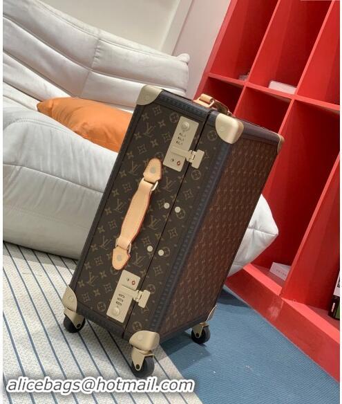 Super Quality Louis Vuitton Rolling Trunk Travel Luggage in Classic Monogram Canvas 0920 Nude 2024