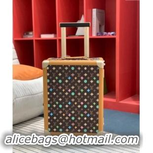 Shop Best Louis Vuitton Rolling Trunk Travel Luggage in Monogram Craggy Canvas 0920 Chocolate Brown 2024