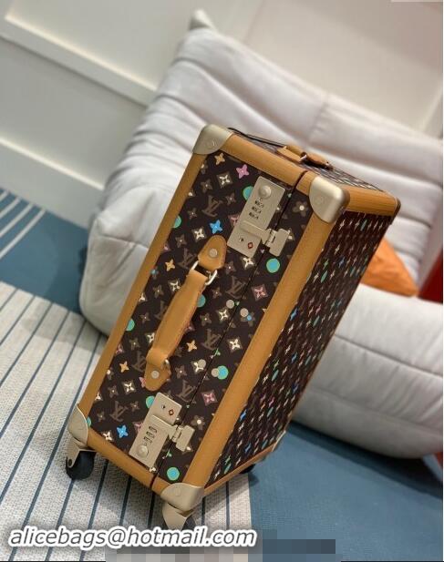 Shop Best Louis Vuitton Rolling Trunk Travel Luggage in Monogram Craggy Canvas 0920 Chocolate Brown 2024