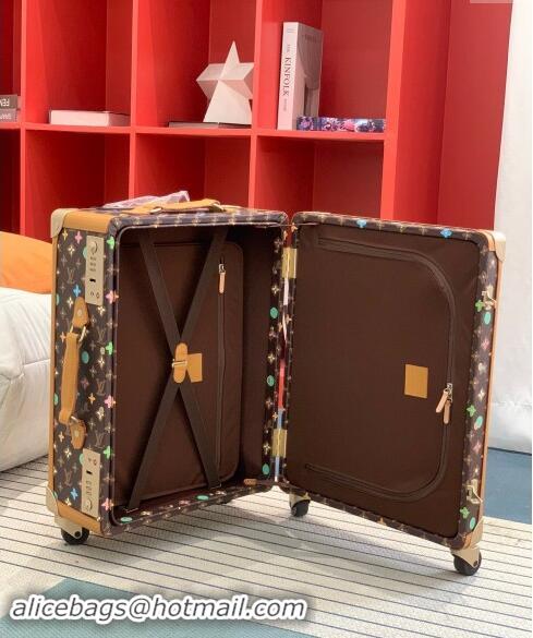 Shop Best Louis Vuitton Rolling Trunk Travel Luggage in Monogram Craggy Canvas 0920 Chocolate Brown 2024